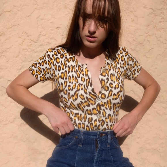 VINTAGE CHEETAH CARDIGAN - Picture 2 of 3